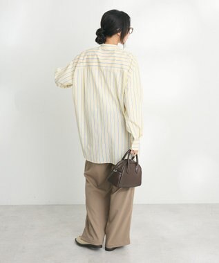 CRAFT STANDARD BOUTIQUE 【追加】バンドカラーシャツ ストライプイエロー