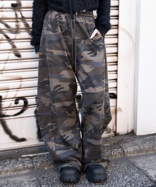 【ウエストゴム/SMサイズ展開】カーブデザインスウェットパンツ