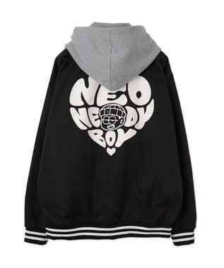 WEGO 【ユニセックス着用ITEM】グラフィックフードスタジャン ブラック