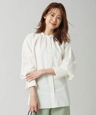 洗える コットンタイプライター スタンドカラー 前開き ブラウス 組曲 ファッション通販 公式通販 オンワード クローゼット