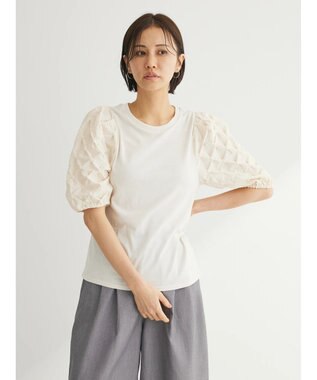 Green Parks ・ＳＵＧＡＲ　ＳＰＯＯＮ　フハクドットスリーブＴＥＥ Ivory