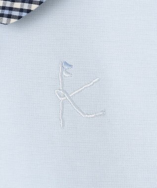 組曲 KIDS 【110-140㎝】 ミニチェック レイヤードトップス サックスブルー