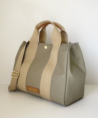 Hekhèr Le Style de Vie 新色追加【日本製 / 2WAY】PUコートコットンキャンバス トートバッグ medium ベージュ