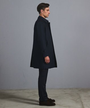 GOTAIRIKU 25年新作/3シーズン対応【防水/軽量/シワになりにくい】メランジカルゼ ステンカラーコート_無地 ネイビー系