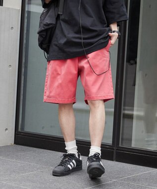 WEGO 【ユニセックス着用ITEM/ウエストゴム】リラックスイージーショーツ レッドその他