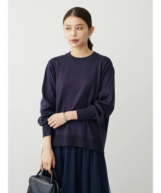 Green Parks アルガンオイル配合　クルーネックプルオーバー Navy