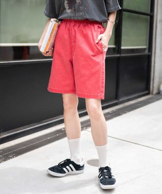 WEGO 【ユニセックス着用ITEM/ウエストゴム】リラックスイージーショーツ レッドその他