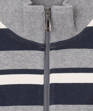 J.PRESS KIDS 【140-170cm】ハーフジップ ボーダー トレーナー グレー系1