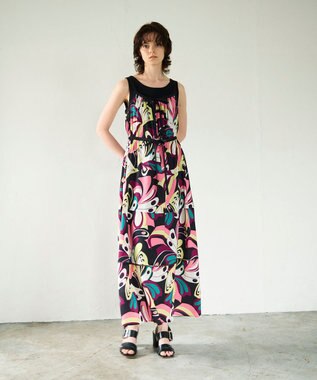 GRACE CONTINENTAL キカバードプリントワンピース ピンク