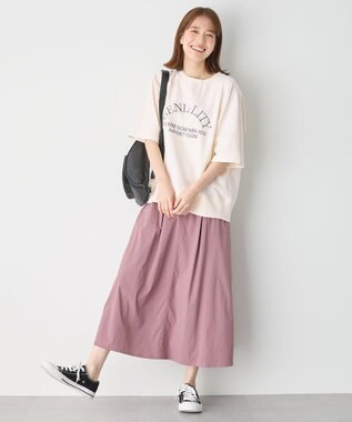 ANY L 【洗濯機可】刺繍ロゴミニ裏毛スウェット エクリュ