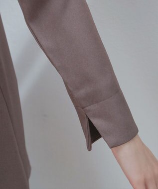 Tiaclasse 【洗える】ピンタックチュニックブラウス モカ