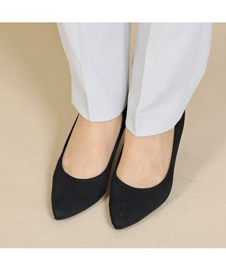 ing <Pitti>ポインテッドヒールパンプス ブラックスエード