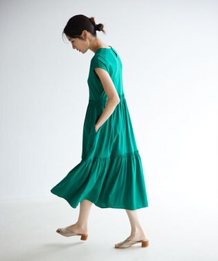 組曲 サマージャージーティアード ワンピース グリーン系