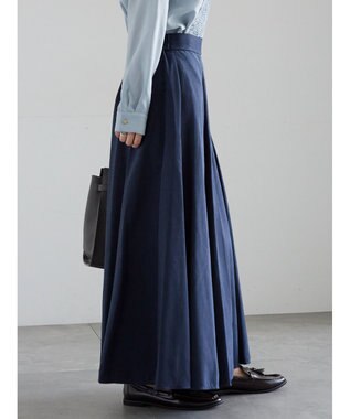 Te chichi サイドボタンピーチフレアスカート ネイビー