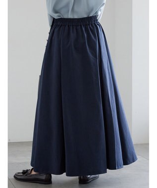 Te chichi サイドボタンピーチフレアスカート ネイビー