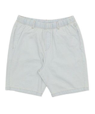 WEGO 【ウエストゴム/SMLサイズ展開】イージーコットンショーツ デニム淡加工色