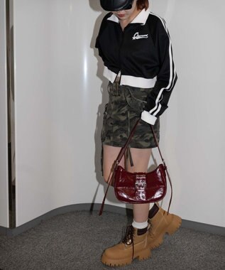 WEGO ロゴプリントトラックジャケット ブラック