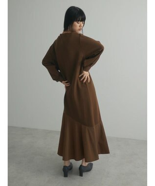 Green Parks armonia．布帛切り替えポンチワンピース Brown