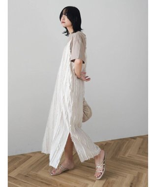 Green Parks フェザージャガードキャミワンピース Ecru