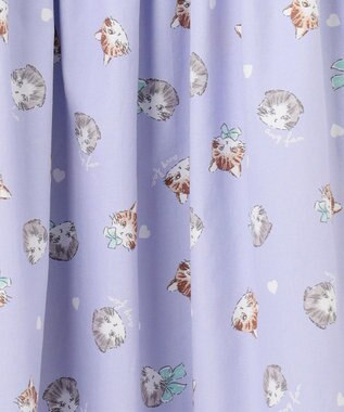 ANY KIDS 【WEB限定柄有】総柄 サマー ワンピース ラベンダー系ネコ