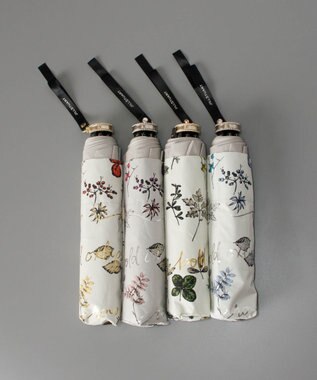 AURORA JILL STUART ジル スチュアート 晴雨兼用折り畳み傘(ボタニカル柄) 日傘 オレンジ