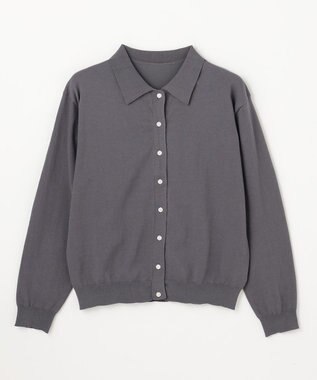 ANY L コットンブレンドポロカーデ スレート