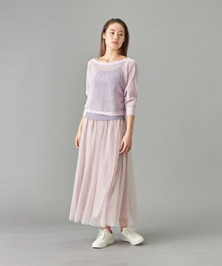 Chacott チュールスカート グレイッシュライラック