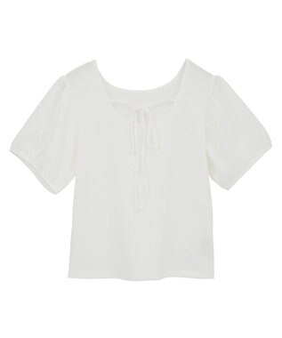 earth music&ecology マルチウェイ配色リボンカットプルオーバー Off White