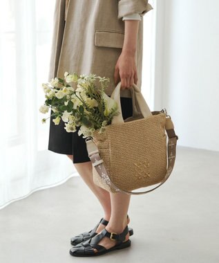 russet ナイロンラフィア2WAYトートバッグ(CE-1711) Ivory