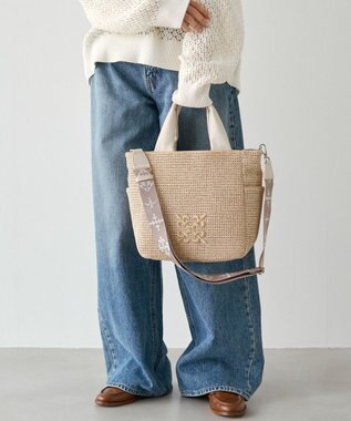 russet ナイロンラフィア2WAYトートバッグ(CE-1711) Ivory