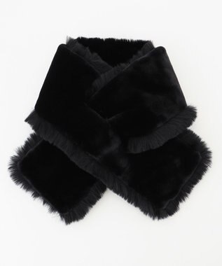 自由区 リバーシブルフェイクファーティペット ブラック系