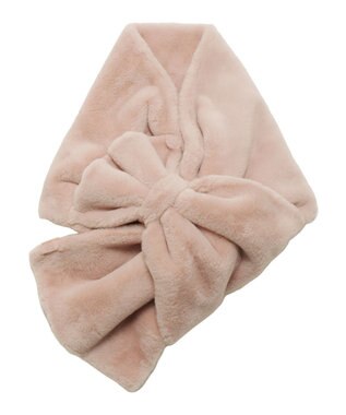 MOONBAT 【WEB限定ラッピング袋付】PAUL & JOE ACCESSOIRES フェイクファービッグリボンマフラー ピンク