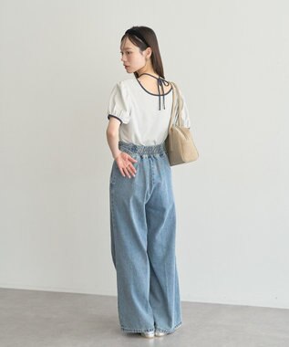 earth music&ecology マルチウェイ配色リボンカットプルオーバー Mint