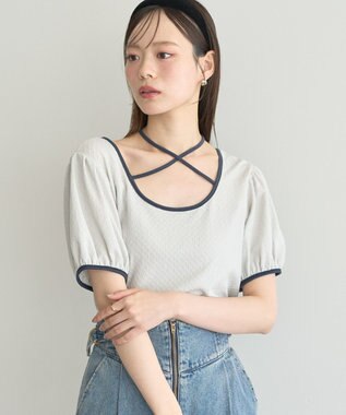 earth music&ecology マルチウェイ配色リボンカットプルオーバー Mint