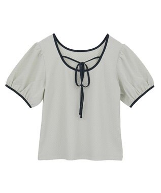 earth music&ecology マルチウェイ配色リボンカットプルオーバー Mint