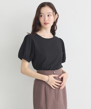 earth music&ecology マルチウェイ配色リボンカットプルオーバー Black