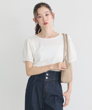 earth music&ecology マルチウェイ配色リボンカットプルオーバー Off White