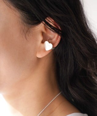 yoaa シルバー925 ハートプレートイヤーカフリング シルバー925