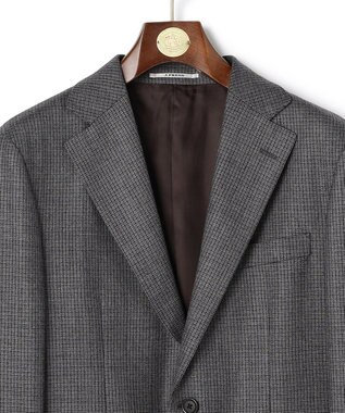 J.PRESS MEN 【定番 / セットアップ対応】マナードシルクホームスパン ガンクラブチェック ジャケット ライトグレー系3