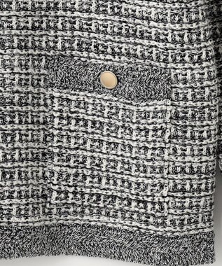 J.PRESS LADIES 【洗える】TWEED KNIT ミドル カーディガン ブラック系5