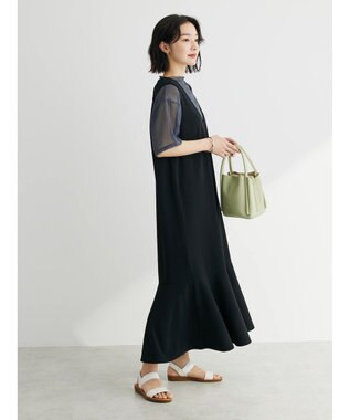 Green Parks カットジョーゼットマーメイドジャンスカ Black