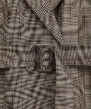 earth music&ecology ショートジレンチ Check Brown