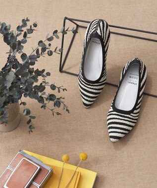 steppi 【洗える/撥水】ベーシック ポインテッド パンプス ゼブラ