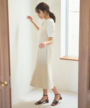 Feroux 【大好評につき今季も登場！】パールポイントダンボール ジャンスカ ベージュ系