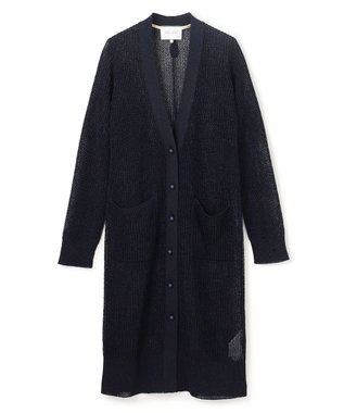 BEIGE， OPTICAL / ペーパーヤーンシアーロングカーディガン Navy