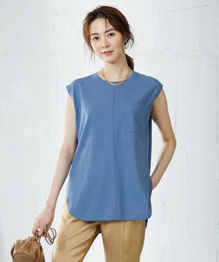 ICB L 【洗える】ガスコットンハイゲージ ノースリーブニット