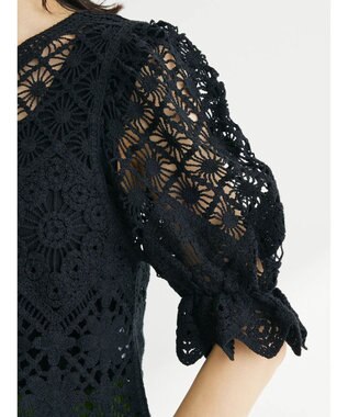 Green Parks ・ＳＵＧＡＲ　ＳＰＯＯＮ　２ｗａｙクロシェカーディガン Black