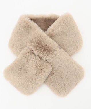 自由区 リバーシブルフェイクファーティペット ベージュ系