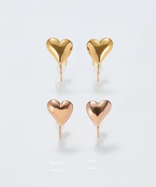 Phoebe 【痛くないシリーズ/金属アレルギー対応】ニュアンスハートライトフィットイヤリング　シャンパンゴールド シャンパンゴールド