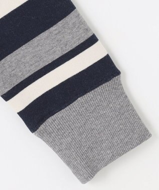 J.PRESS KIDS 【140-170cm】ハーフジップ ボーダー トレーナー グレー系1